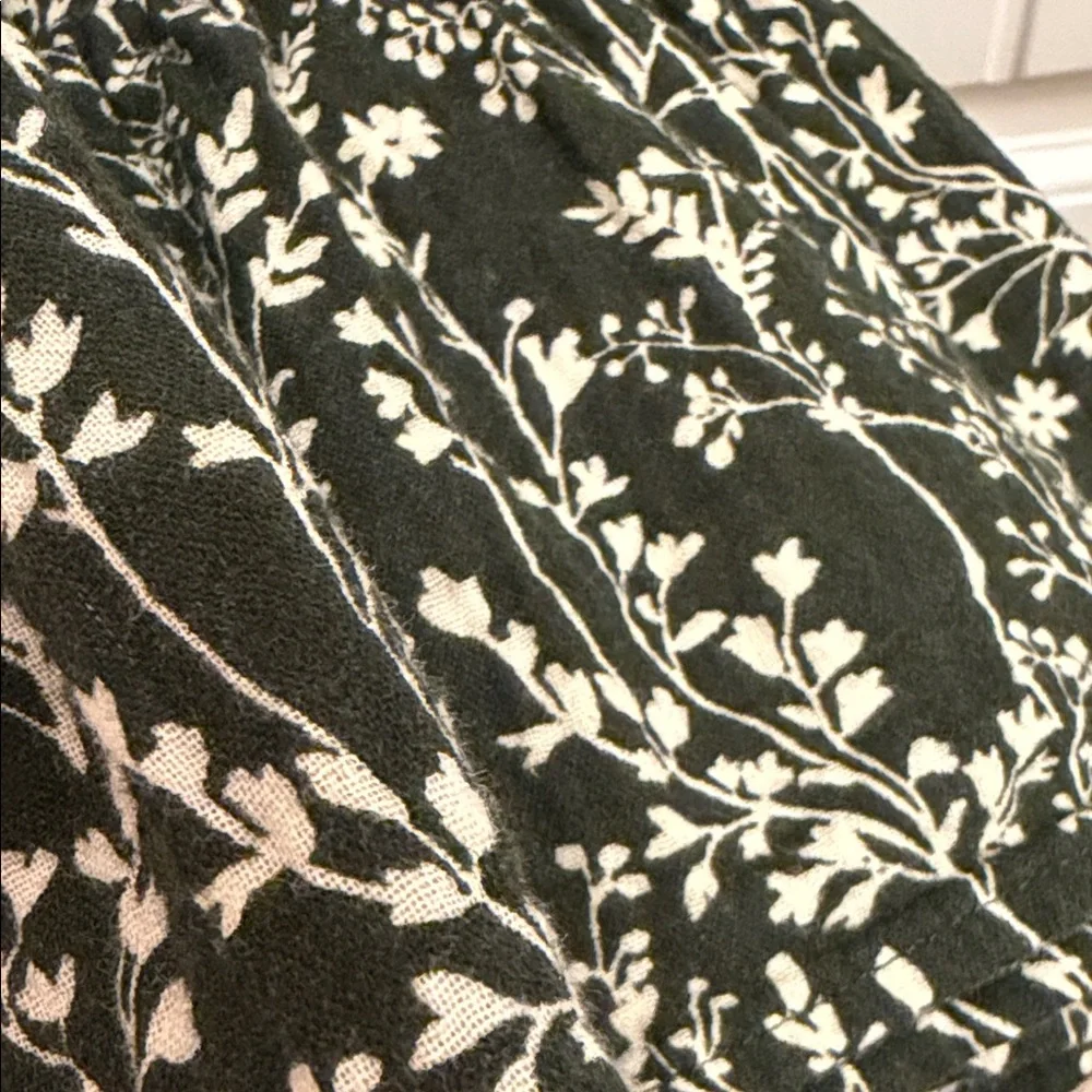 VINES MADELINE DRESS Rylee + Cru Olive Green Dress with Cream Floral Pattern - Picture 6 of 7